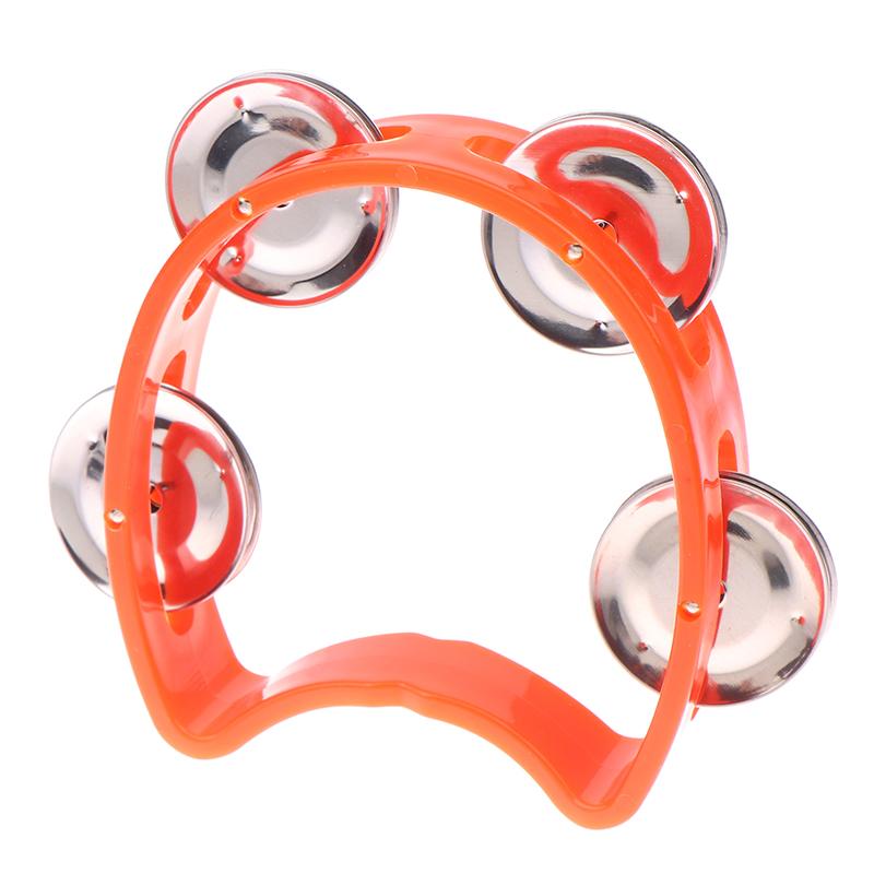 Kindergarten Hand-Held Tambourine Metal Bells Plastic Rattle Ball Percussion Ktv Party Kids Game Toy Musical Instrument