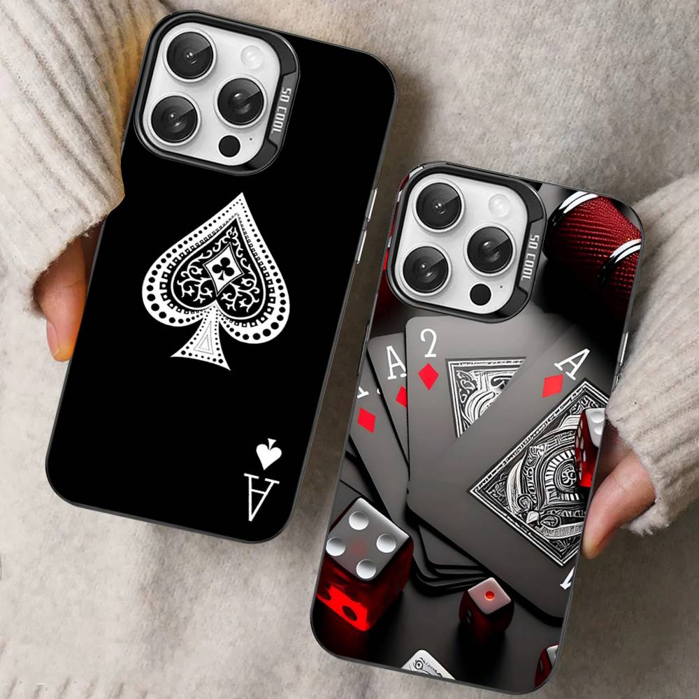 Poker Pattern Game Color Phone Case For IPhone 17 16 15 14 13 12 11 Pro Max Plus Pro Shell