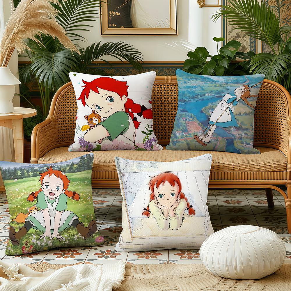 Cartoon manga cute Gables cushion cover Pillow Case Plush Fabric Soft Double Sided Print Sofa Cushion Cover Throw Pillow Covers