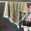 90×90Cm  Retro Double-Sided Printed Scarf Neck Scarf High-End Fashion Age-Reducing Silk Scarf Fashionable Scarf With Shawl