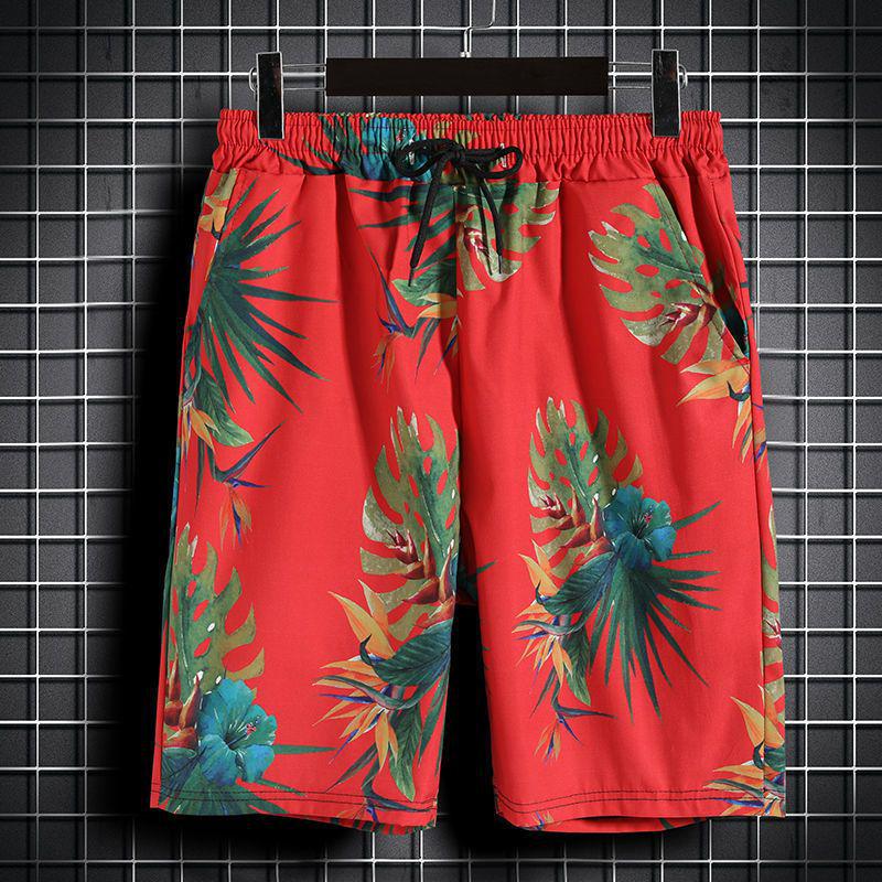 Hawaii Beachwear: Men's Trendy Casual Set - Short Sleeve Floral Shirt & Shorts Outfit