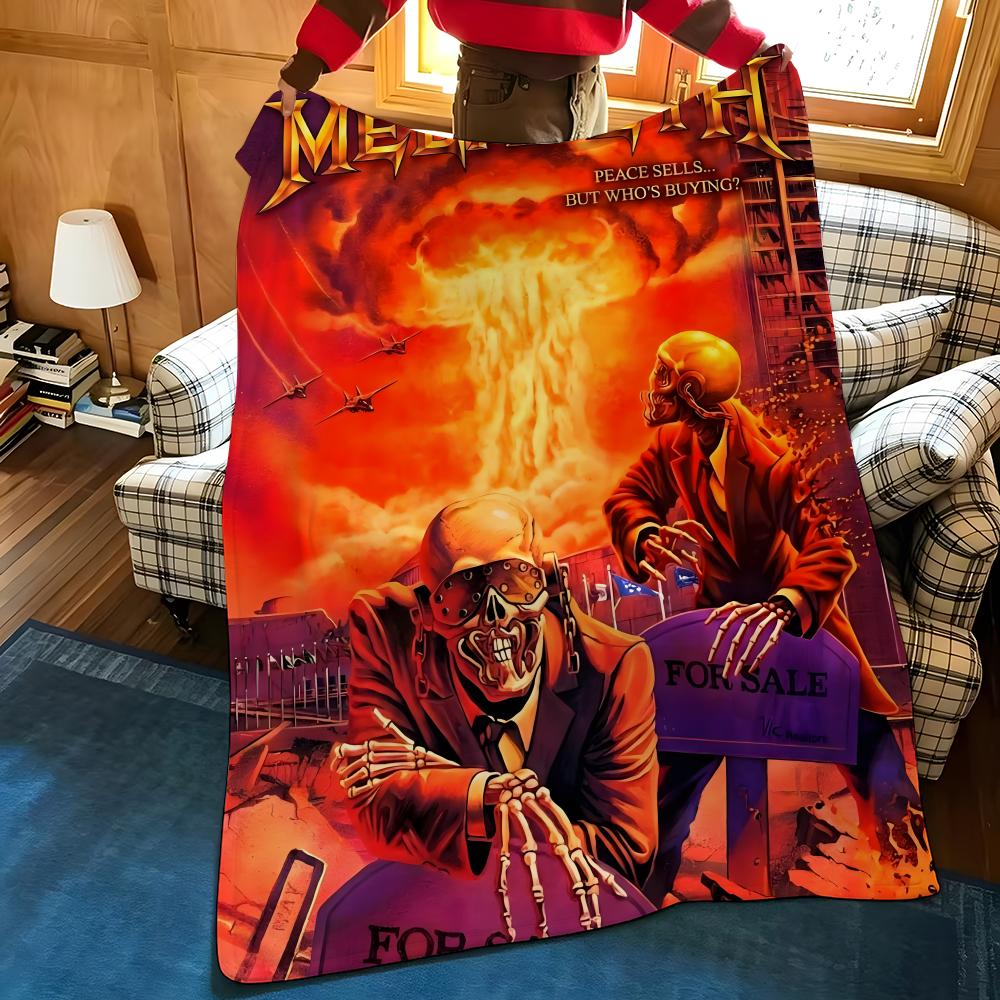 Music M-Megadeth Throw Flannel Blanket Suitable for Sofas Beds Offices Travel, Camping Chairs
