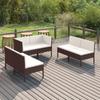 Day and Night - Day and Night Garden Furniture Set 6 Pieces and Brown Synthetic Rattan Cushions
