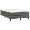 Box Spring Bed with Mattress Gray 120 X 200 Cm Faux Leather