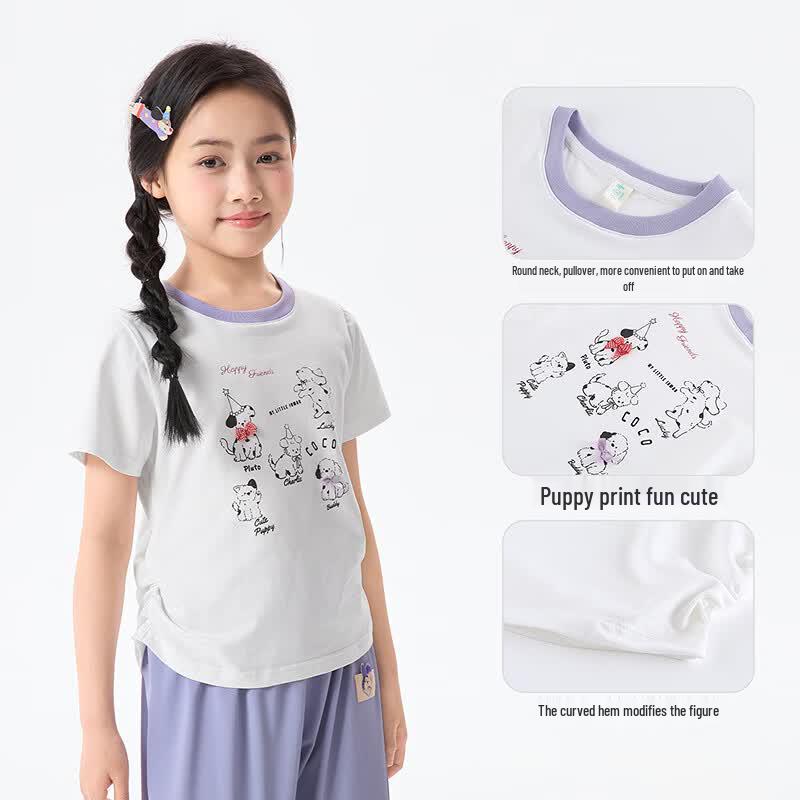 Girls' Cartoon Print Short-Sleeve T-Shirt