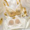 Wire-free Breathable Rabbit Ear Crystal Cup Lace Bra Shaping Underwear That Supports Side Breast Tissue