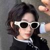 New retro cat's eye beige frame sunglasses, large frame to show the face, small plain face, anti-ultraviolet sunglasses, female tide