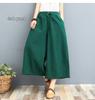 Plus Size Summer Cotton Linen Wide-Leg Pants - Lightweight, Versatile Eight-Point Culottes