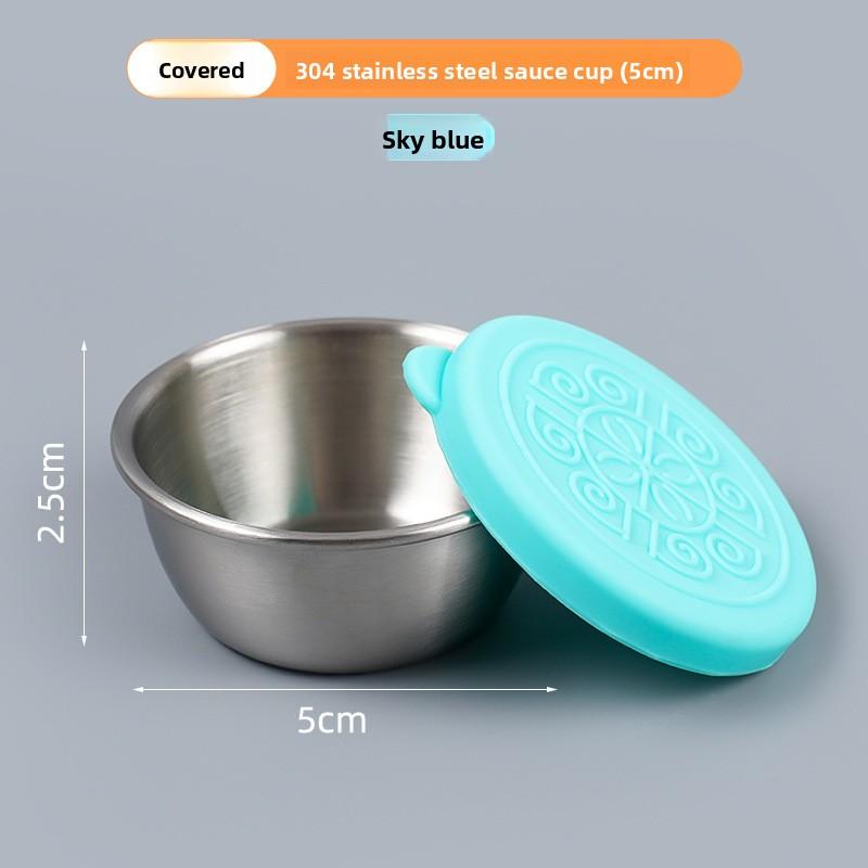 304 Stainless Steel Portable Dipping Sauce Box for Barbecue Mini Seasoning Container