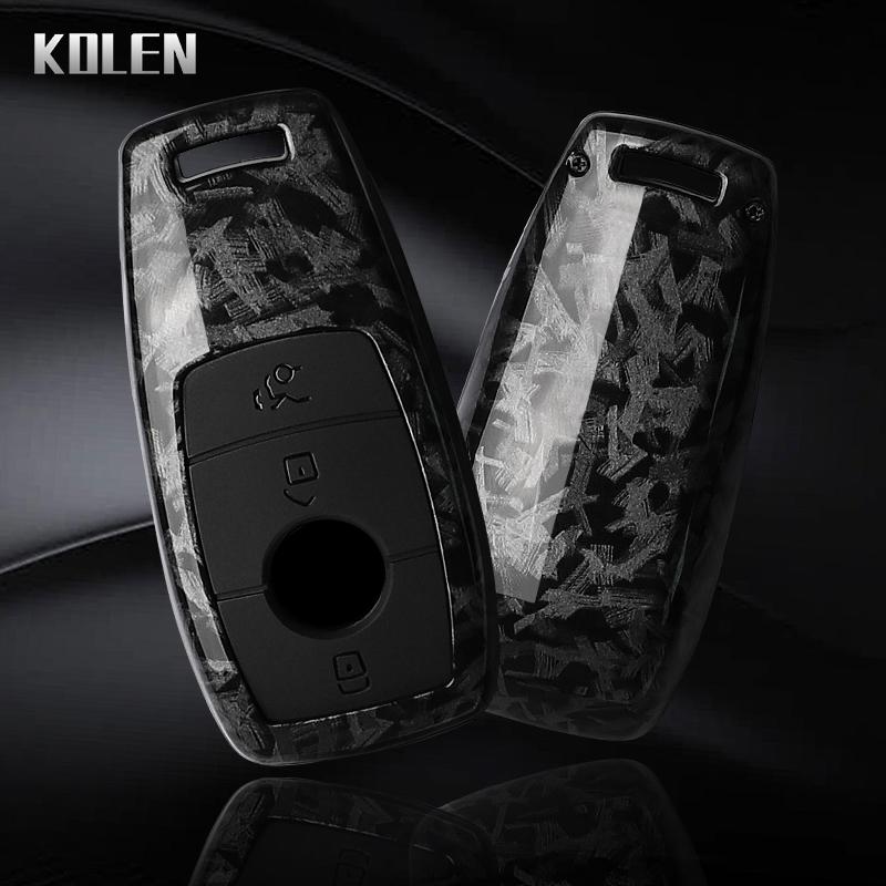 Autoschlüsselhülle im ABS-Carbonfaser-Look für Mercedes-Benz ACESG-Klasse GLC CLE CLA GLB GLS W177 W205 W213 W222 X167 AMG