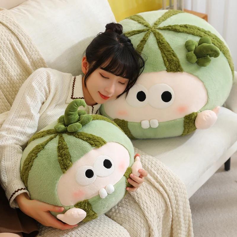18/35/50cm Eat Melon The Masses Plush Toy Eat Watermelon Stuffed Toy Soft Toy for Kid Christmas Gifts Sofa Room Decor