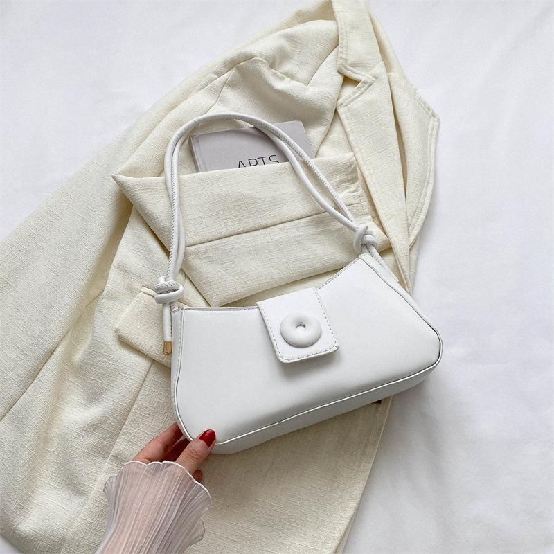 Fashion Small Bag 2025 Summer New Popular Casual Shoulder Bag Simple Solid Color Underarm Bag Casual Small Square Bag