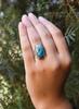 Sterling Silver Turquoise Statement Ring: Designer Gemstone Jewelry