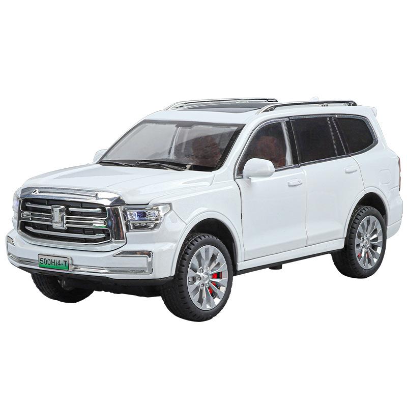 

1/24 Tank 500 Hi4-T SUV Alloy Car Model Diecasts Metal Off-road Vehicles Car Model Sound and Light High Simulation Kids Toy Gift білий