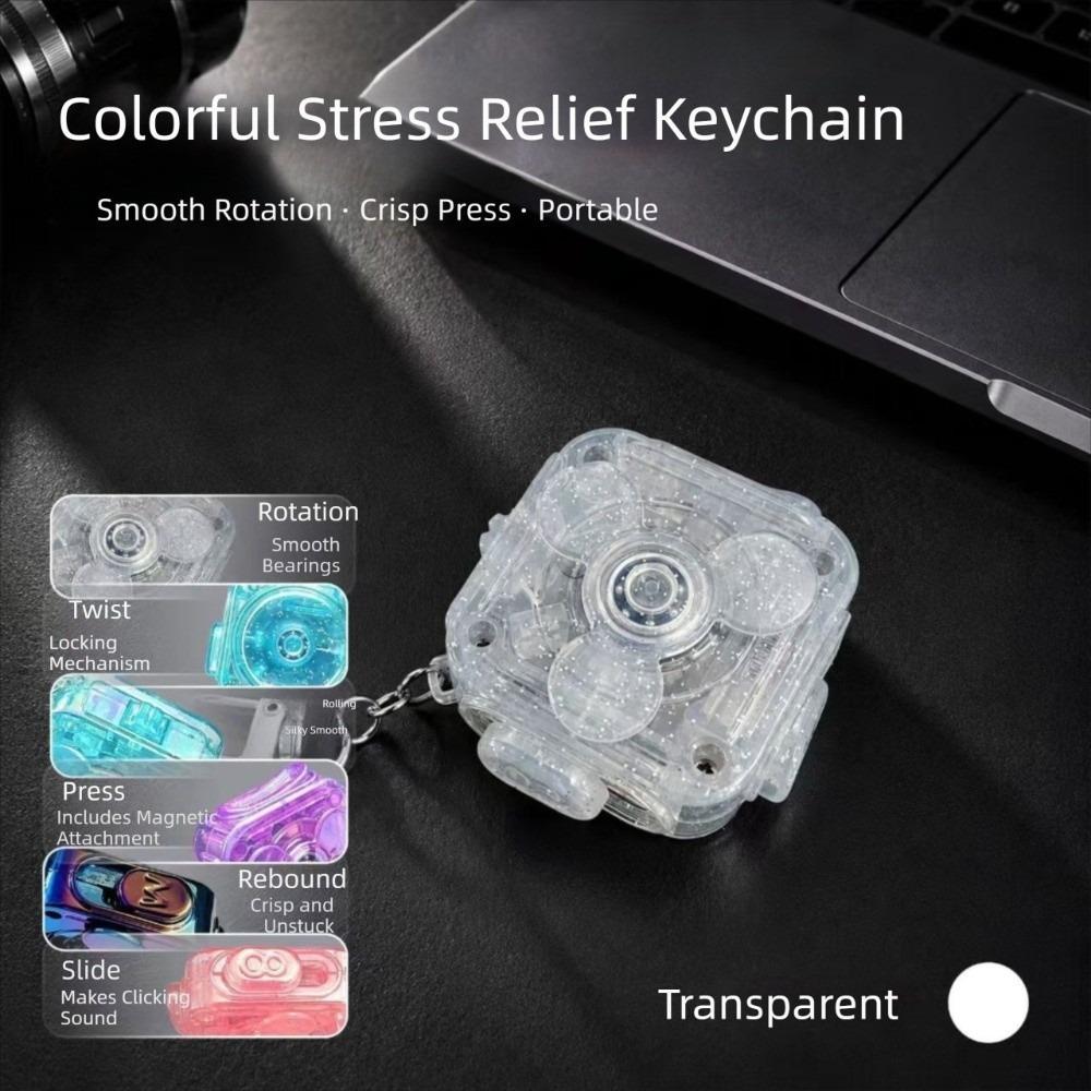 Fun Multi-Play Fidget Spinner Keychain Crisp Pressing Finger Relax Keychain Leisure
