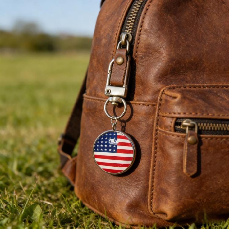 10PCS/Lot Trend Football Keychains Feature Bright Country Flags Rustproof Alloy And Glass Backpacks Decoration