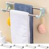 Wall Mounted Double Rod Towel Bar Stainless Steel Towel Storage Shelf Practical Towel Rack  Toilet