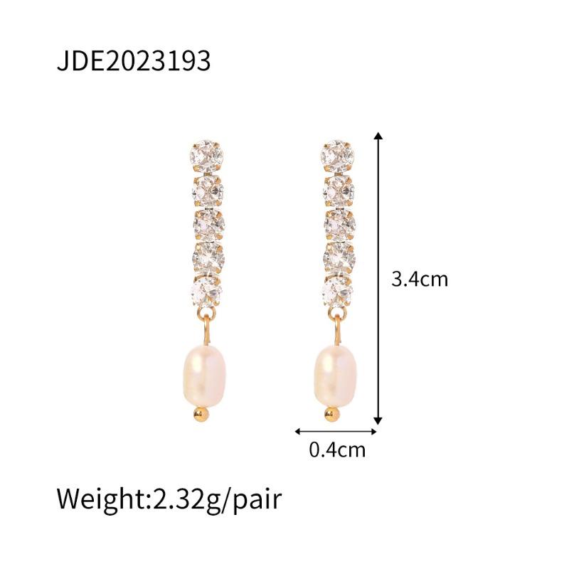 Jieding titanium steel zircon stud earrings niche simple earrings do not fade k gold stainless steel jewelry advanced sense