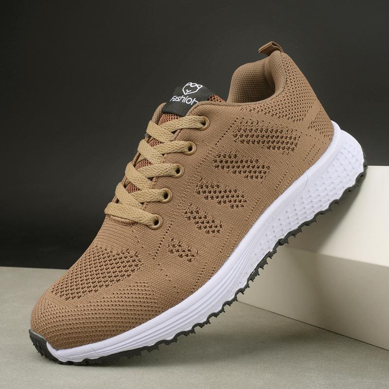 Chaussures de Running Toile Maille Fly-knit Grande Taille Femme 2025 - Semelle Plate pour Printemps et Automne