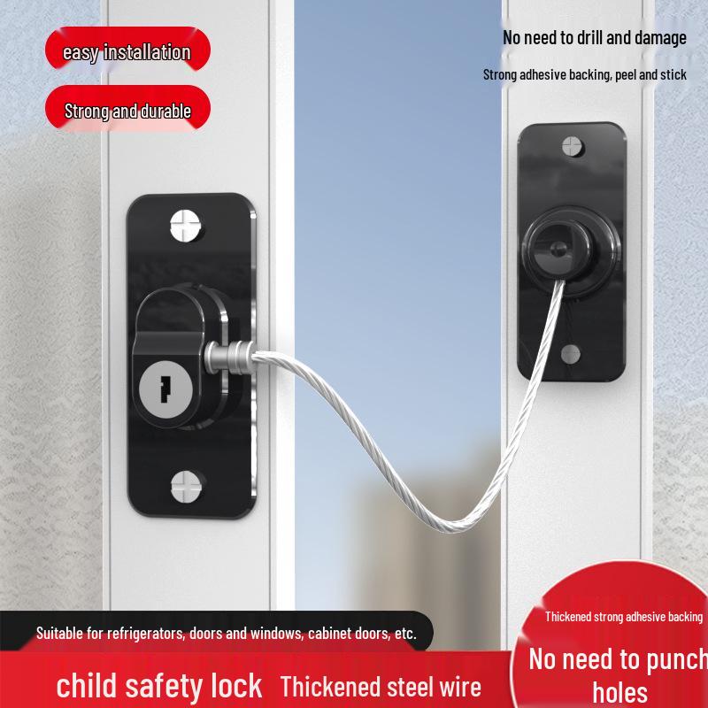 Child Safety Window and Door Lock - Fall Prevention Limiter
