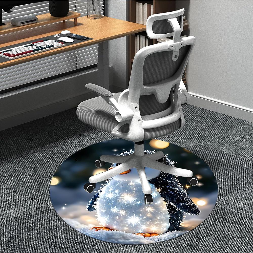 1PC Penguin Lights Office Round Area Rug, Indoor Mat Suitable ForOffice, Under Office Chairs Bedroom Living Room Home Decor, Room Deco, D135
