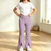 Kids High Waist Flare Pants with Pockets, Color Stretch Casual Yoga Dance Pants, Elastic Waist Activewear for Girls Boys Running and Fitness