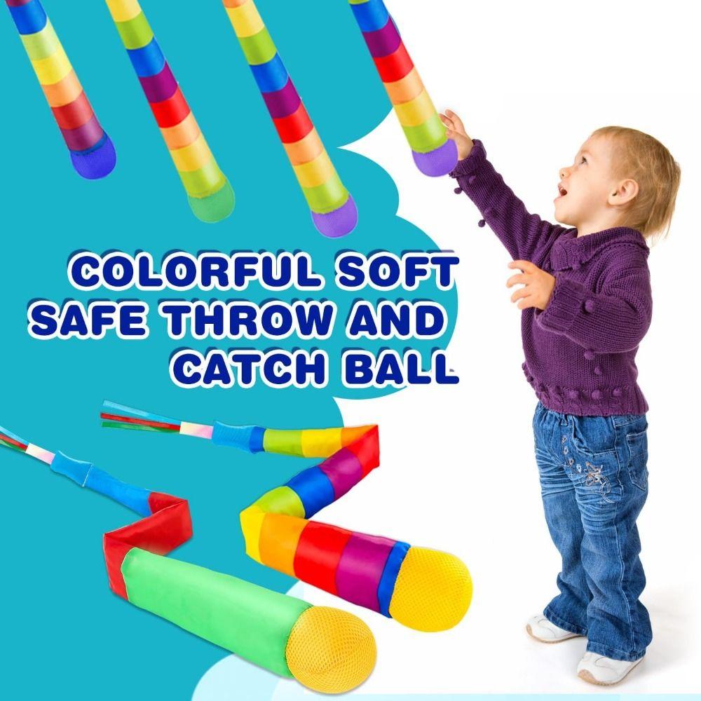 2Pcs Rainbow Tail Soft Tail Meteor Ball Safe Catch Kindergarten Hand Throwing Ball Physical Fitness