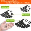1250PCS M2 M3 M4 Metric Bolt Kit, 4-30MM Hex Socket Cap Screws, 12.9 Alloy Steel Machine Bolts Nuts Washers Assortment