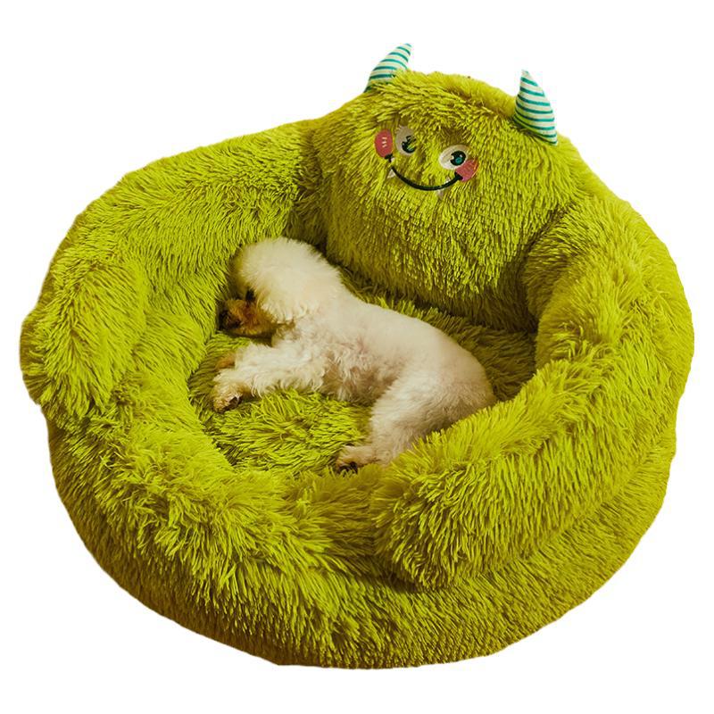 Cute Cartoon Monster for Small Dogs Warm Plush Pet Beds Cat Beds Medium Dog Bed Mat Pets Kennel Washable Puppy Kitten Mattress