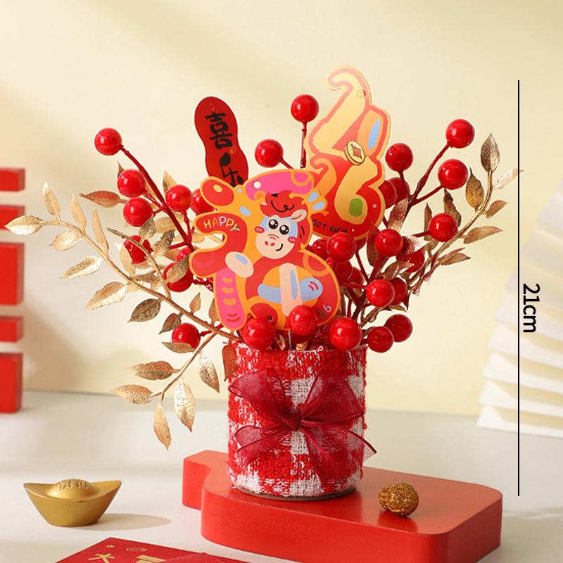 Chinese New Year Decoration Wedding Decoration Horse Year Decoration Flower Vase Hug Bucket Spring Festival Home Decor