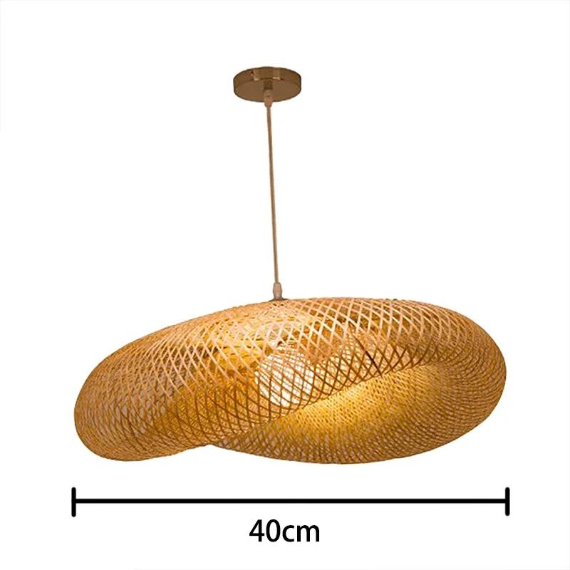 

JOYINLED Extra Large Hand Woven Bamboo Pendant Light, Natural Farmhouse Chandelier for Living Room Kitchen Island Restaurant Black line