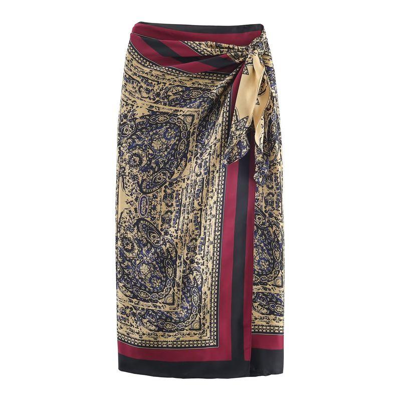 

Za Export New Arrival Women s Clothing ZR Fashion Style Fashion Street Easiest for Match Paisley Wrapping Towel Skirt 9070101 Image color L