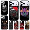 Masque Casque de Guerrier Japonais Samouraï Housse de Téléphone Souple Résistante aux Chocs pour iPhone 17 Air 16e 15 11 12 14 13 Pro Max Coque