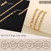 Classic 2/3/4/5MM Gold Plated Stainless Steel Rope Twist Chain Necklace for Men Women Waterproof Fade Resistant