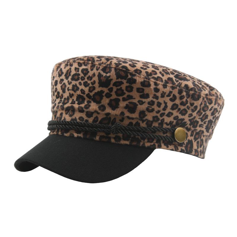 

New Han-style leopard-print trendy baseball cap for children, suitable for autumn and winter, retro flat-top hat