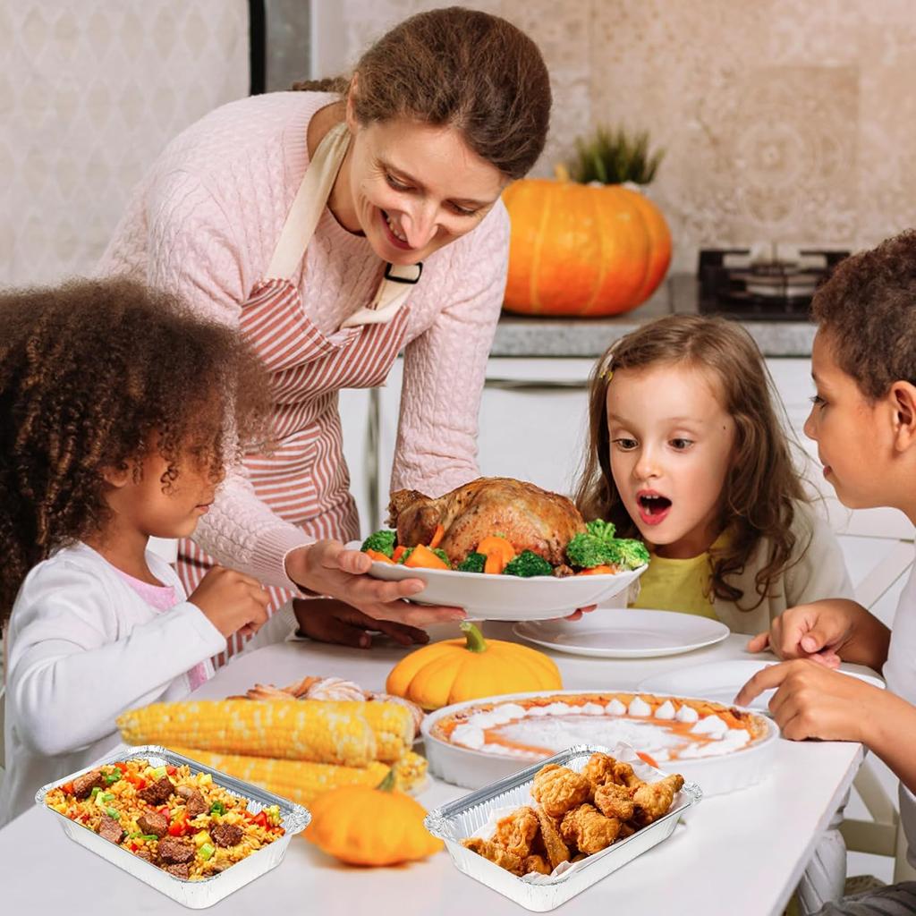 40 Fall Thanksgiving Leftover Containers with Lids, Thanksgiving to Go Food Containers Tin Foil Aluminum Thanksgiving Cookie Treat Containers for
