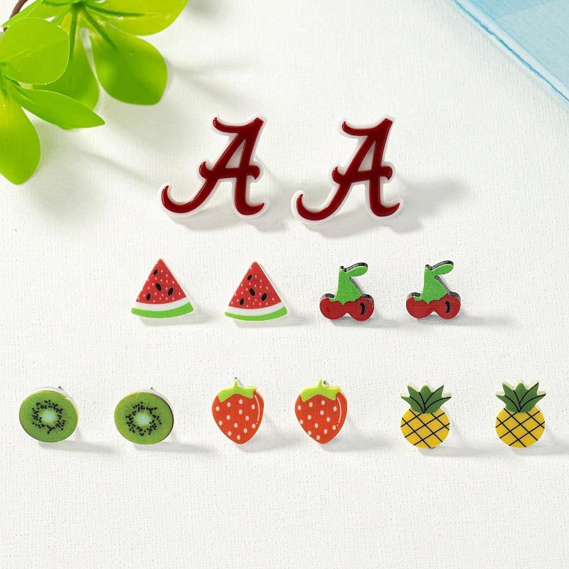 Fashionable, small and exquisite, fruit series stud earrings set sweet and fresh, daily casual and dating versatile