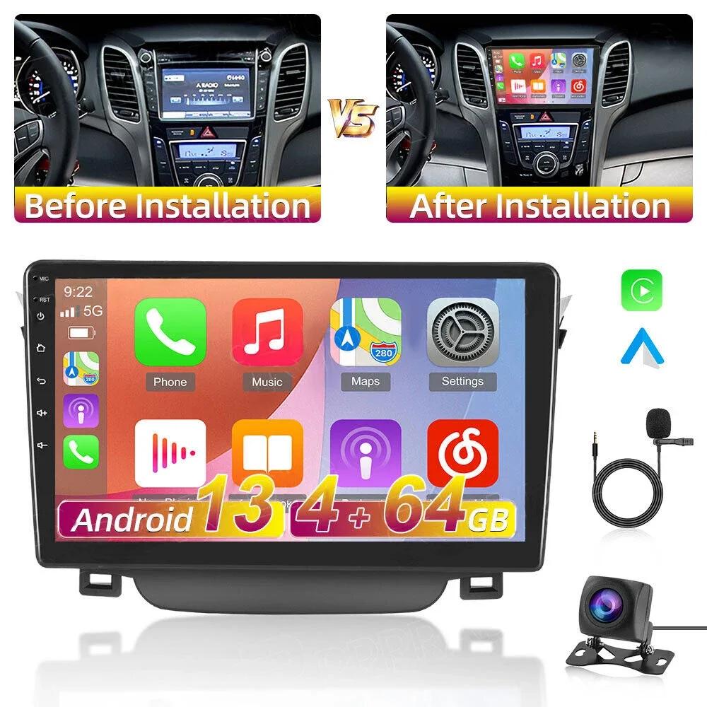 Car Stereo Suitable for Hyu-ndai I30 GD 2012-2017 And-roid 15 Car Nav-igation 9-inch for Car-lay Na-gation A-ndroid Auto Functions