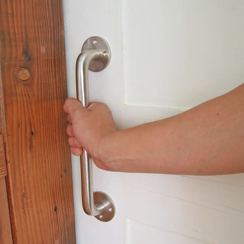 GALLUP Round Bar Door Handle, Antique Brass, with Screws, 7505-60 (Silver)