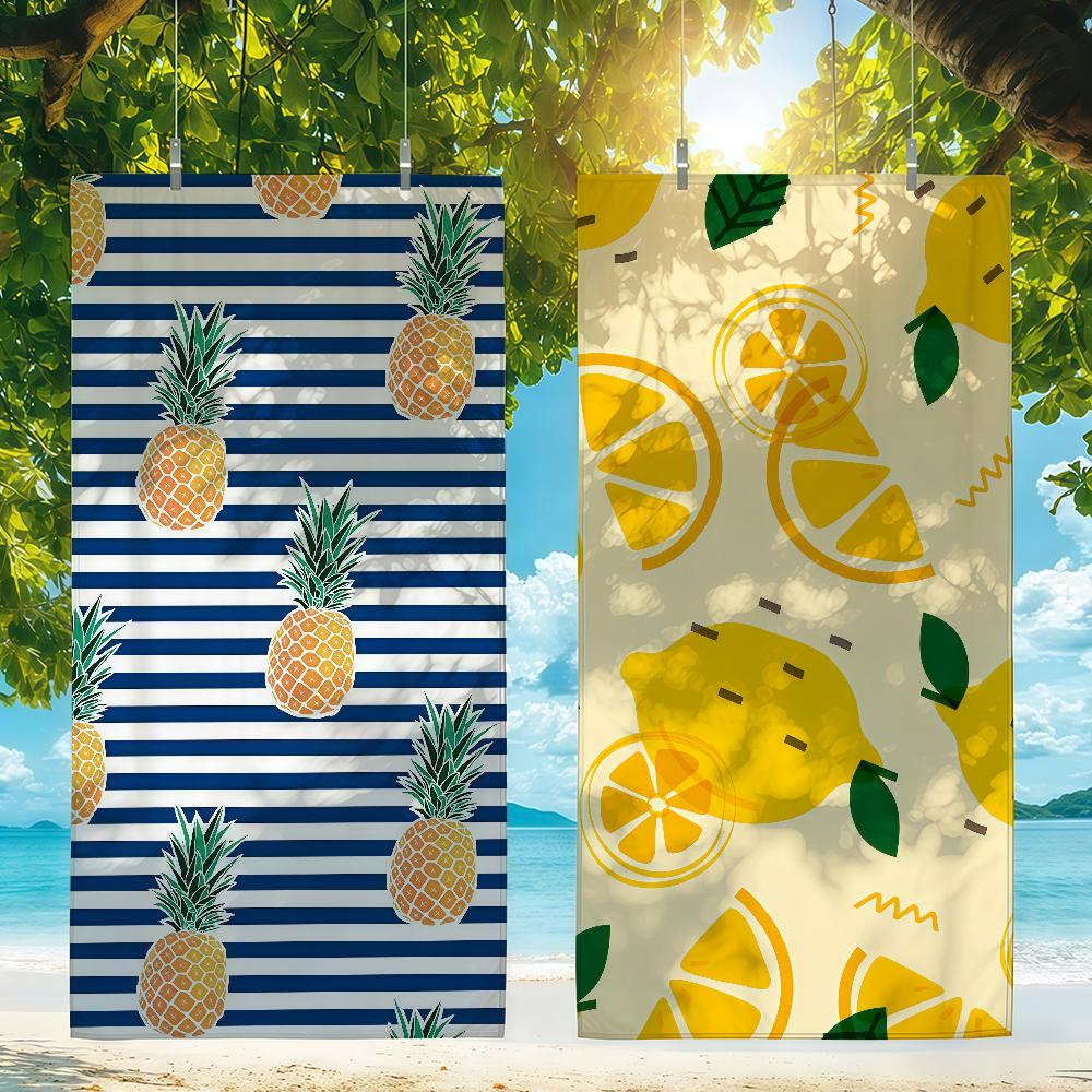 Handdoek met fruitprint Sneldrogende Strandhanddoeken Zijn Geschikt Voor Zwembaden Kamperen Yoga En De Sportschool