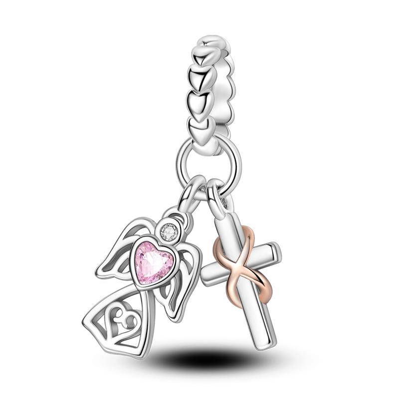 Fit Original Charms Pink Seriescopper Perfume Charm Pendent Dangle Bead Bracelet Necklace Diy Women Jewelry Gift