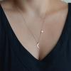 Moon Star Pendant Necklace Choker Necklace Gold Silver Long Chain Women Jewelry