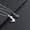 Men's Cute Dinosaur Necklace: Cartoon Stainless Steel Pendant with Sweater Chain
