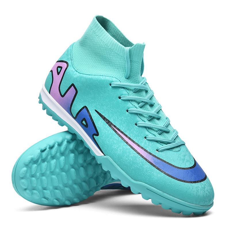 A 2025 high-top football shoe AG long nail TF broken nail youth male student training competition sports shoes