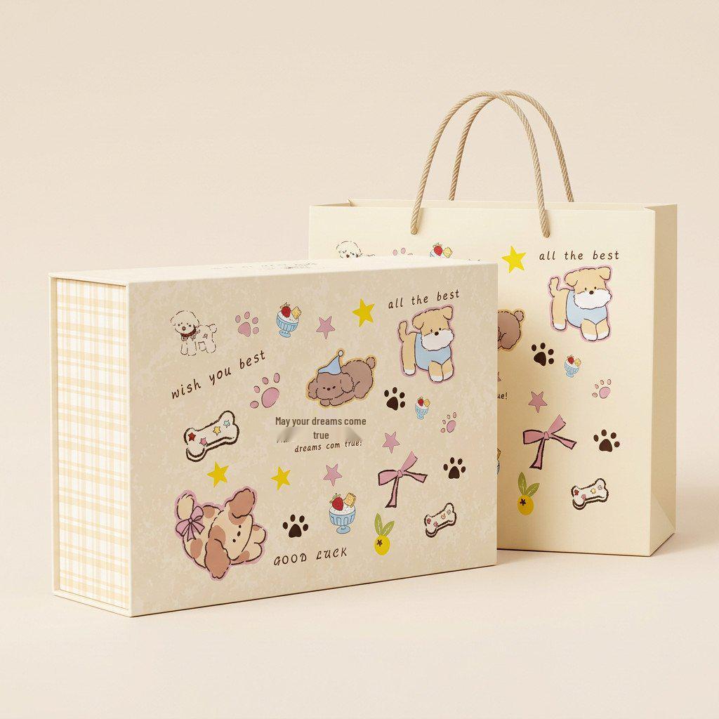 

Magnetic Flip Lid Cartoon Birthday Gift Box with Handle 23x16x10 cm