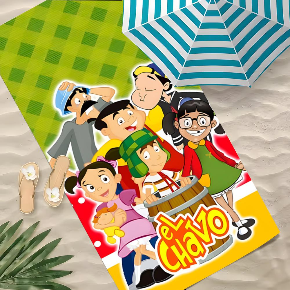 E-El Chavo Del Ocho Asciugamano Poliestere Asciugamano da Spiaggia Asciugatura Rapida Senza Sabbia Asciugamano da Bagno per Estate Piscina Viaggio Vacanza