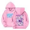 Kids' Long Sleeve Loose Pullover Letter Print Drawstring Hooded Sweatshirt