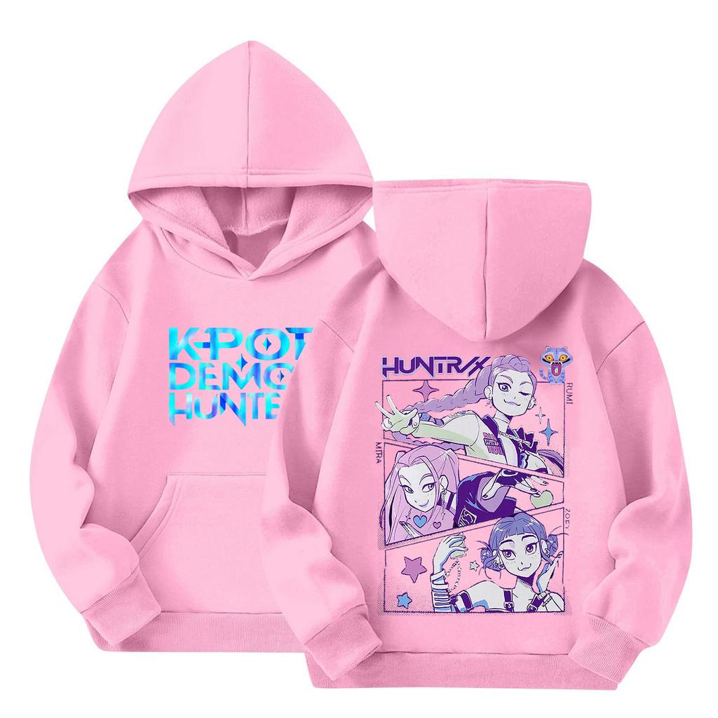 Kids' Long Sleeve Loose Pullover Letter Print Drawstring Hooded Sweatshirt