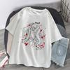 Anime Letter Printed T-shirt Women's Round Neck Short Sleeve T-shirt T-shirt Hip Hop Streetwear Tops Women's Clothing Graphic