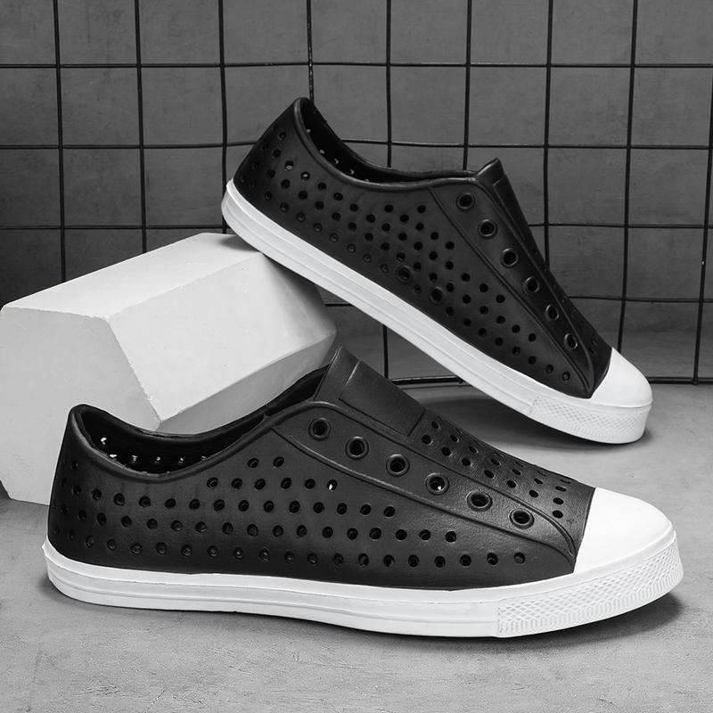 

Новые пляжные сандалии Перфорированная обувь Мужская нескользящая рабочая обувь Летняя садовая обувь Водная обувь Ультралегкая обувь для ходьбы на открытом воздухе 45 чёрный